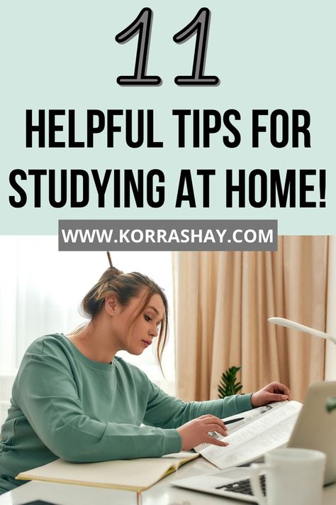 11 helpful tips for studying at home! The ultimate guide to learning how to study at home. Studying at home tips and tricks. How to stay focused and do a better job studying at home. #study #studytips #studying #schooltips #onlineschool #onlineclasses Tips For Studying, Studying At Home, Study At Home, Motivation Techniques, Focus Studying, College Guide, Study Essentials, Best Study Tips, Going Back To College