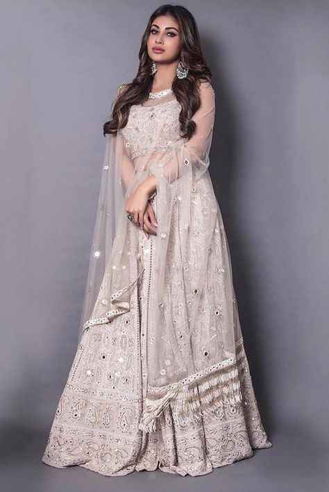 Mirror work lehenga for different wedding functions.  #bridaloutfit #embroidered #mehendioutfit #mirrorwork #bridaloutfit #engagementoutfit #brides2019 #haldioutfit #shaadisaga Feminie Photos, Mony Roy, Mouny Roy, Mirror Work Dress, Dress Online Shopping, Traditional Women, Indian Outfits Lehenga, Mouni Roy, Lehnga Dress