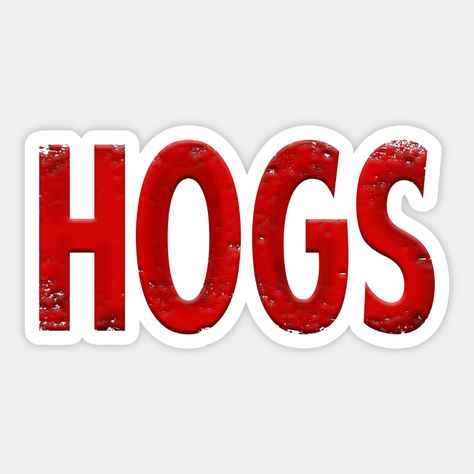 Hog Distressed Text design with metallic look for Arkansas Razorback Fans -- Choose from our vast selection of stickers to match with your favorite design to make the perfect customized sticker/decal. Perfect to put on water bottles, laptops, hard hats, and car windows. Everything from favorite TV show stickers to funny stickers. For men, women, boys, and girls. Arkansas Razorback, Metallic Look, Arkansas Razorbacks, Text Design, Lululemon Logo, Hard Hats, Car Windows, Arkansas, Funny Stickers