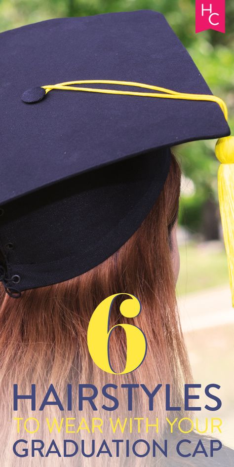 How to style your hair for graduation | http://www.hercampus.com/beauty/6-hairstyles-wear-your-graduation-cap Graduation Updo, Homecoming Hairdos, Graduation Makeup Tutorial, Hairstyles Graduation, Graduation Hairstyles With Cap, Cap Hairstyles, Make Up Tutorials, Graduation Makeup, Graduation Hairstyles