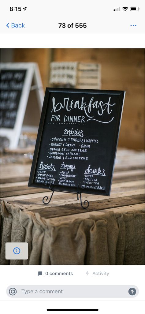 Breakfast For Dinner At Wedding, Breakfast For Dinner Wedding Reception Food Ideas, Breakfast Food Wedding, Wedding Reception Breakfast For Dinner, Breakfast At Wedding Receptions, Breakfast Reception Ideas, Breakfast Food For Wedding Reception, Wedding Breakfast For Dinner, Teacher Conference Dinner Ideas