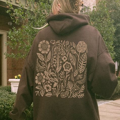 Brown Hoodie Forest Green Hoodie Dark Green Hoodie Wildflowers - Etsy Brown Hoodie Outfit, Forest Green Hoodie, Dark Green Hoodie, Chrome Hearts Hoodie, Nature Hoodie, Flower Hoodie, Brown Hoodie, Floral Hoodie, Green Hoodie