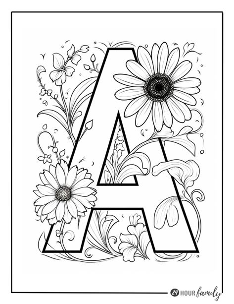 Teknik Quilling, Letter A Coloring Pages, Coloring Pages Adult, Adult Colouring Printables, Love Coloring Pages, Spring Coloring Pages, Detailed Coloring Pages, Free Adult Coloring Pages, Adult Coloring Book Pages