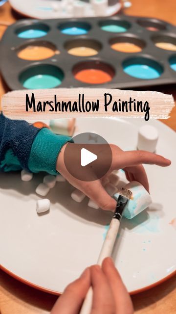 Brittany | Kids/Toddler/Baby Activities on Instagram: "Do you need a quick, easy activity?…paint marshmallows!   Marshmallow painting was one of the first activities we shared on our Instagram page when we started CraftMonsterz. We decided to try it out again and the boys thought it was lots of fun.   To create the “paint,” fill a muffin tin with milk. Add a couple of drops of food coloring to each section. Mix. You are ready to paint!   #kidsactivities #kidsactivity #kidsactivityideas #toddleractivities #toddleractivity #toddleractivitiesathome #toddleractivityideas #toddleractivityidea #kidsart #kidscrafts" Marshmallow Painting, Baby Activities, Easy Activities, Muffin Tin, Instagram Page, Infant Activities, Food Coloring, Marshmallows, The Boys