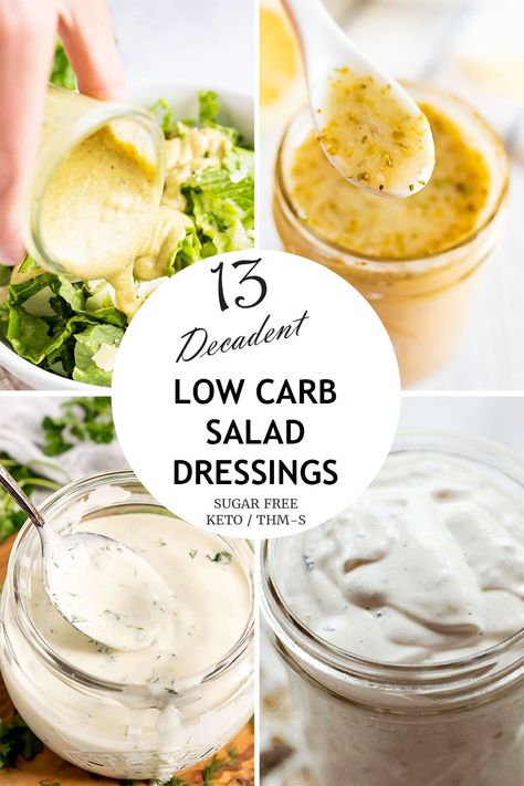 Low Carb Salad Dressing, Keto Salad Dressing, Lunch Salad, Low Carb Low Fat Recipes, Resep Salad, Thousand Island Dressing, Low Carb Salad, Homemade Salads, Salad Recipes For Dinner