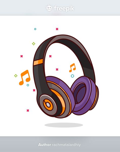 Headphones Icon, Headphones Drawing, Headphones Art, Music Logo Design, Cute Headphones, Cool Tech Gadgets Electronics, Headphones Design, Music Illustration, Mood Colors