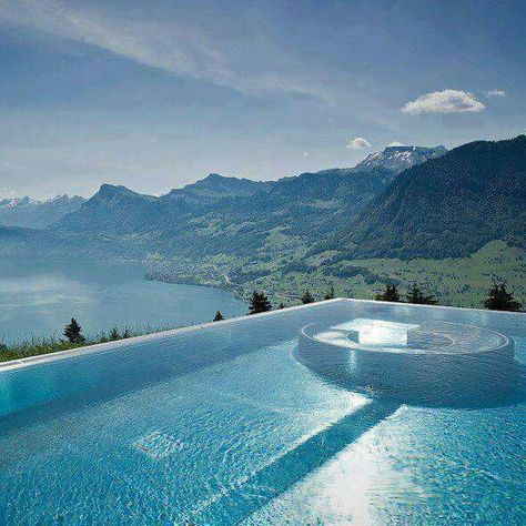 ⌛ Hotel Villa Honegg, Villa Honegg, Therme Vals, Best Honeymoon Resorts, Amazing Swimming Pools, Switzerland Vacation, Villa Pool, Cool Swimming Pools, Honeymoon Resorts