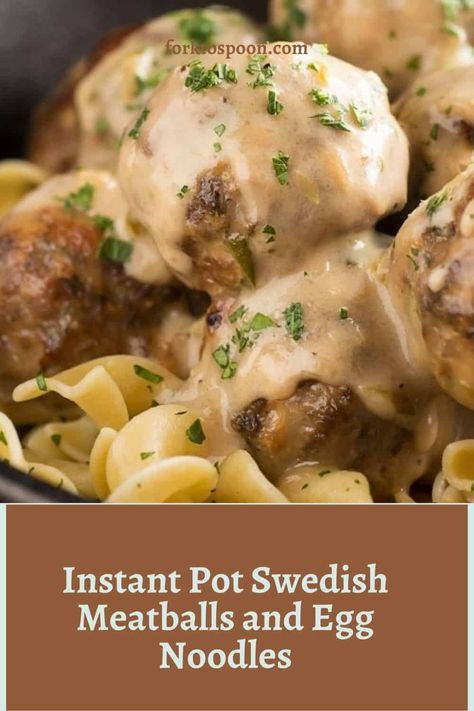 Swedish Meatballs Cream Of Mushroom, Swedish Meatballs Instant Pot, Meatballs Cream Of Mushroom Soup, Frozen Meatballs Instant Pot, Swedish Meatballs With Frozen Meatballs, Mushroom Soup Instant Pot, Meatballs And Egg Noodles, Instant Pot Frozen Meatballs, Instant Pot Swedish Meatballs