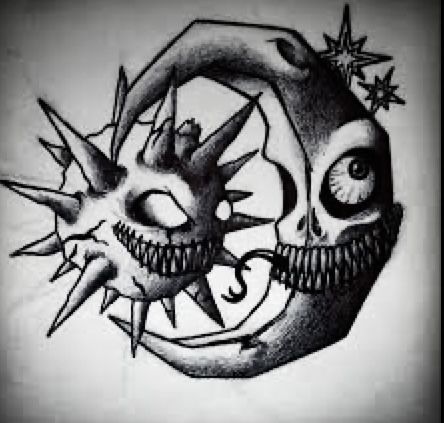 Creepy Sun Tattoo, Dark Tattoos, Evil Tattoo, Sun Drawing, Skulls Drawing, Black And White Cartoon, Forearm Tattoo Women, Meaningful Drawings, Scary Faces