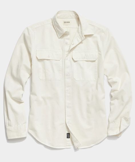 Utility Shirt, Todd Snyder, Raw Denim, Tailored Suits, Menswear Inspired, Men's Shirts, White Casual, Jacket Style, Modern Fit