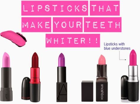 Sincerely Miss Ash: LIPSTICKS THAT MAKE YOUR TEETH WHITER Make Your Teeth Whiter, Perfect Pink Lipstick, Make Teeth Whiter, Best Pink Lipstick, Smashbox Be Legendary Lipstick, Nars Audacious Lipstick, Best Mac Lipstick, Best Lipstick Color, Hair And Skin Care