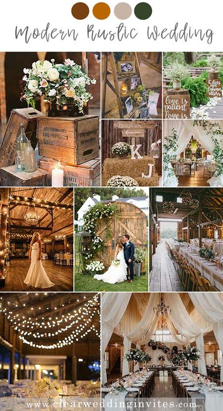 Rustic Inside Wedding, Wedding Vines Decor, Cheap Rustic Wedding Ideas Decorations, Wood Themed Wedding Centerpieces, Fall Wedding Ideas 2023, Farm Wedding Ideas Country Reception, Wedding Dress Rustic Romantic, Farm Wedding Inspiration, Country Style Wedding Ideas Decoration