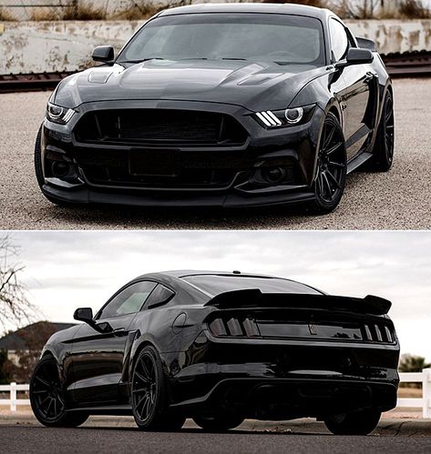 All Black Ford Mustang S550 GT modified | ThrottleXtreme.com Black Mustang Gt, 67 Ford Mustang, Mustang S550, Sports Cars Mustang, Ford Mustang 1967, Black Mustang, Black Cars, Mustang Gt500, Shelby Mustang