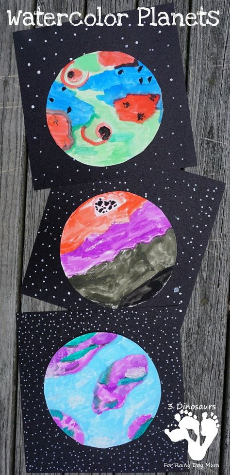 Get creative with this space-themed art project for kids inspired by literature to create an imaginative set of watercolour planets. Space Art Projects For Kids, Space Crafts Preschool, Outer Space Crafts For Kids, Outer Space Crafts, Space Art Projects, Space Theme Preschool, Planet Crafts, Space Activities For Kids, Space Preschool