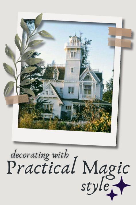 Practical Magic Decor Inspiration, Practical Magic House, Witchy House, Framed Botanical Prints, Forest Cottage, Witch Cottage, Vintage Style Rugs, Magic Party, Magic House