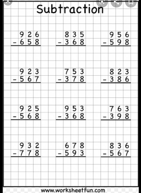 Math Practice Worksheets, Math Addition Worksheets, 4th Grade Math Worksheets, Math Subtraction, 3rd Grade Math Worksheets, Math Charts, Mathematics Worksheets, Math Tutorials, 2nd Grade Math Worksheets