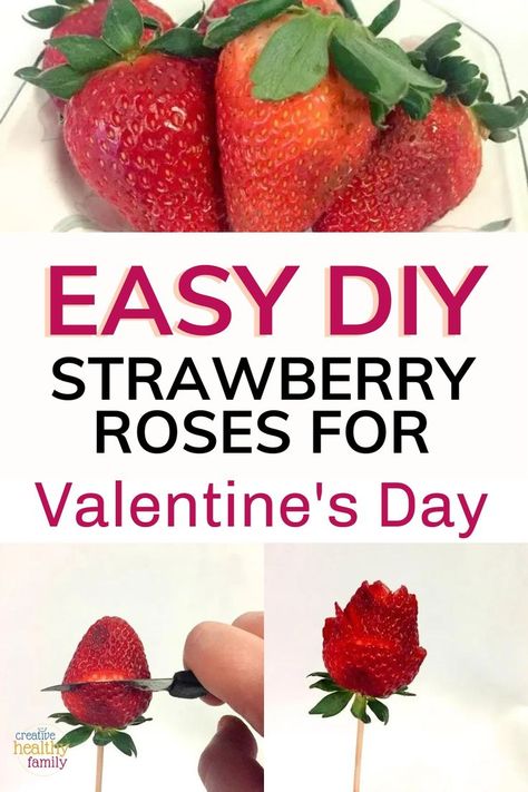 This is one of my favorite and most beautiful DIY ideas so far. Let me show you how to make strawberry roses easily at home. They’re perfect for Valentine’s Day gifts or to use as a centerpiece at your next “Galentine” party! Strawberry Centerpiece Ideas, Strawberry Centerpiece, Roses Valentines Day, Strawberry Roses, Centerpiece Ideas, Healthy Families, Fun Diys, Diy Ideas, Easy Diy