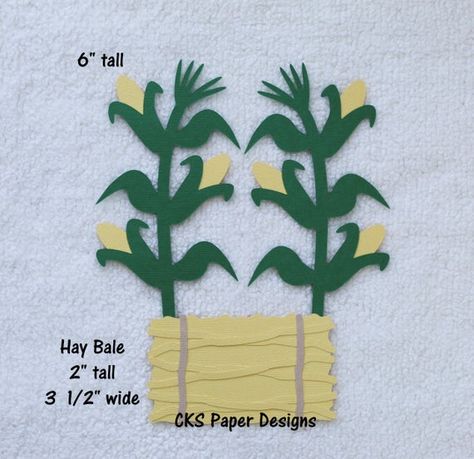 Die Cut Hay Bale & Corn Stalks Premade Paper Piecing Embellishment for Card Making Scrapbook or Pape Pumpkin Carving Tools, Pumpkin Patch Sign, Disney Balloons, Corn Stalks, How To Make Scrapbook, Handmade Scrapbook, Scrap Material, Hay Bales, For Scrapbook