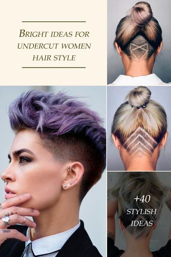 An undercut for women is a great way to upgrade their look no matter whether they prefer long hair or short haircuts. It’s extremely versatile and has a multitude of design options, from simple side cuts to hidden nape shaved hairstyles, the trendiest of which you can find here. #glaminati #lifestyle #undercutforwomen Stylish Undercut For Women, Shaved Undercut Medium Hair, Shaved Hair Designs For Women Undercut, Undercut Back Of Head, Women’s Under Cut Hair, Chin Length Undercut, Short Undercut Women, Undercut Designs For Women Patterns, Back Undercut Women