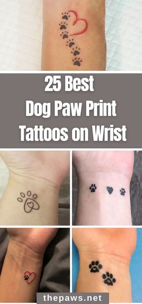 Puppies Tattoo Small, Paw Print Small Tattoos, Tattoos For Pet Lovers, Dog Paw Tattoo On Wrist, Cat Paw Print Tattoo On Wrist, Small Tattoo Ideas For Dogs, Paw Dog Tattoo Ideas, Dog Paw Print Tattoo Ideas For Women, Tiny Pawprint Tattoos