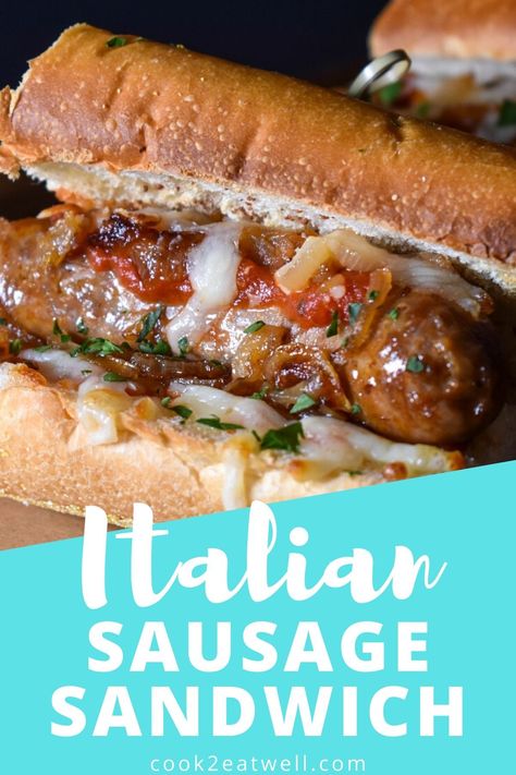 These Italian sausage sandwiches make a quick, easy meal that will please the whole family. This toasty sandwich is stuffed with Italian sausage, caramelized onions, marinara sauce and melted mozzarella cheese. #italiansausagesandwich Italian Sausage Sandwiches, Sausage Sandwich Recipes, Italian Sausage Sandwich, Sausage Sandwich, Best Sandwich Recipes, Sausage Sandwiches, Italian Sausage Recipes, Sausage Dishes, Mild Italian Sausage