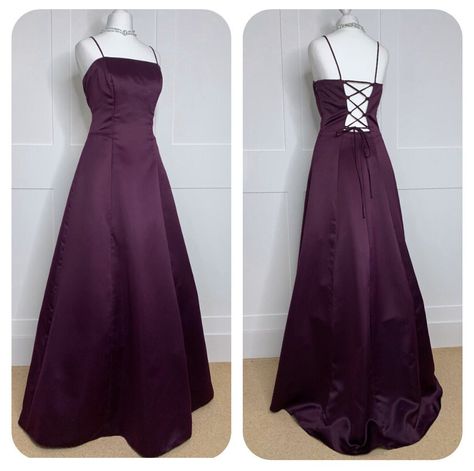 Prom Dresses Purple And Black, 90s Purple Prom Dress, Vintage Purple Prom Dress, Purple Silk Prom Dress, Dark Purple Prom Dress Long, Purple Dress Aesthetic, Dark Purple Prom Dress, Purple Prom Dress Long, Purple Satin Dress