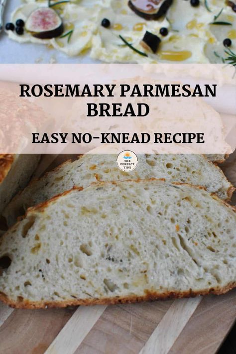 No-Knead Rosemary Parmesan Bread Rosemary Cheese Bread, Rosemary Parmesan Sourdough Bread, Bread Recipes Homemade Easy, Homemade Easy Bread, No Knead Bread Dutch Oven, Rosemary Parmesan Bread, Rosemary Bread Recipe, Super Easy Bread, Bread Rosemary