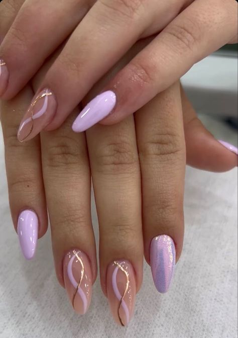 Lila Nail Art, Elegant Purple Nails, Lila Nails, Nail Designs Ideas, Lilac Nails, Purple Acrylic Nails, Purple Nail Designs, Purple Nail, Work Nails