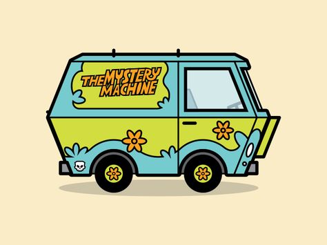 The Mystery Machine by césar castro Scooby Doo Van Drawing, Mystery Machine Wallpaper, Mystery Machine Painting, Mystery Machine Drawing, Mystery Machine Tattoo, Mystery Drawing, Van Drawing, Mystery Machine Van, Scooby Doo Mystery Machine