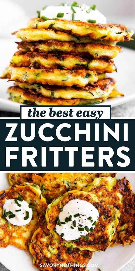 These Easy Zucchini Fritters are a great way to use up all that summer zucchini! It’s such an easy recipe that makes for the perfect side to grilled meat, or a simple finger food lunch for the kids! | #zucchinirecipes #frittersrecipes #lunchrecipes Finger Food Lunch, Easy Zucchini Fritters, Quick Summer Meals, Zucchini Fritters Recipe, Healthy Finger Foods, Summer Zucchini, Fritters Recipe, Easy Zucchini, Finger Foods Easy