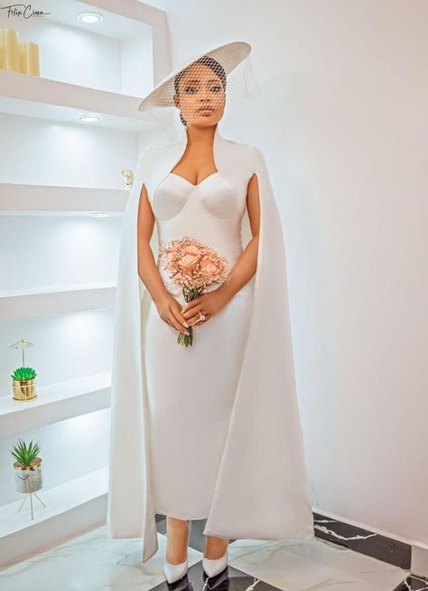 Prom Dresses Slay, Nigeria Wedding Dress, Beach Bride Dress, Civil Wedding Dresses Courts, Wedding Dress With Cape, African Beach, Wedding Dresses London, Nigeria Wedding, Bridal Stylist