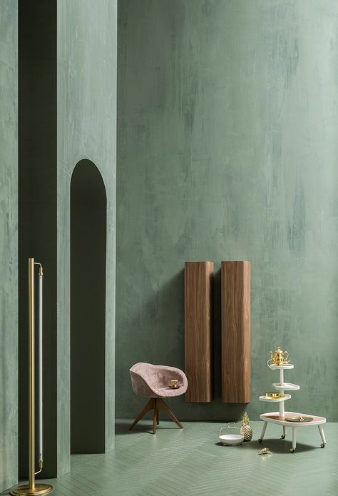 Suede. Bathroom inspired by Art Deco style Tiny Loft, Art Deco Bathroom, English Design, Minimalism Interior, Food Cooking, Rustic Walls, Wall Treatments, Ideas Kitchen, Art Deco Style