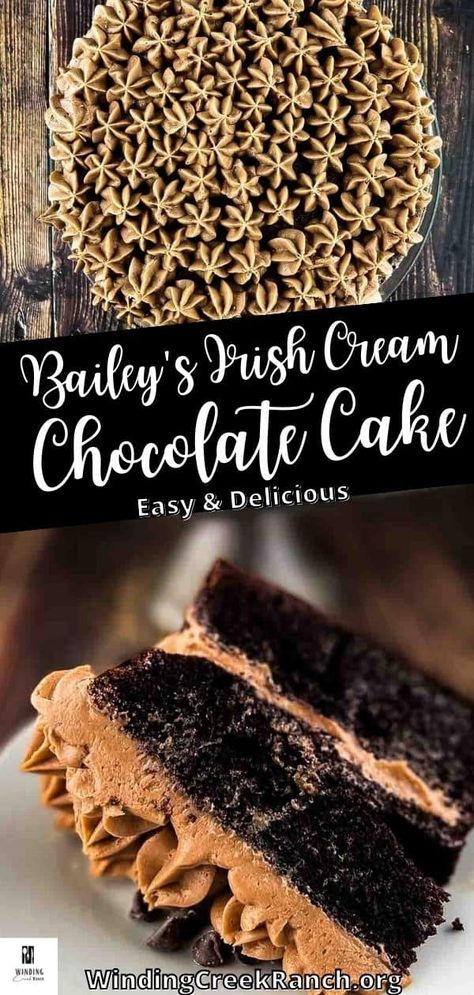 Irish Cream Cake Recipe, Irish Cream Chocolate Cake, Cream Chocolate Cake, Irish Cream Cake, Caramel Mud Cake, Chocolate Peanut Butter Cake, Baileys Irish, Peanut Butter Cake, Chocolate Layer Cake