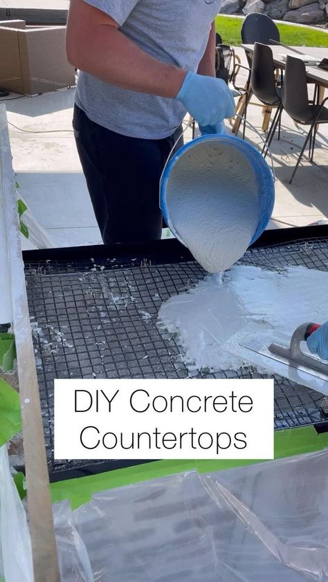 DIY Concrete Countertops [Video] in 2022 | Outdoor kitchen, Concrete outdoor kitchen, Outdoor kitchen patio Smoker Diy, Brick Outdoor Kitchen, Traeger Smoker, Concrete Outdoor Kitchen, Concrete Countertops Outdoor Kitchen, Concrete Countertops Outdoor, Diy Bbq, Outdoor Kitchen Plans, Build Outdoor Kitchen