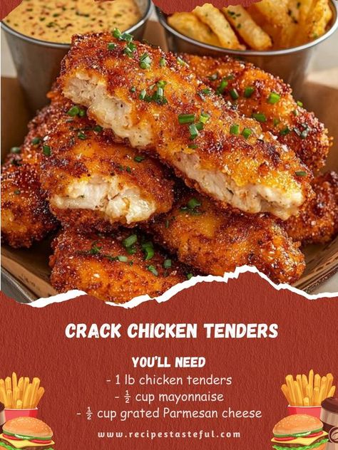 FAMILY RECIPES COMMUNITY | 🍗 Crack Chicken Tenders | Facebook Chicken Strip Dinner Ideas, Chicken Strips Dinner Ideas, Chicken Bacon Ranch Bake, Cottagecore Recipes, Baked Chicken Tenders, Ranch Seasoning Mix, Chicken Bacon Ranch, Bacon Ranch, Recipe Community