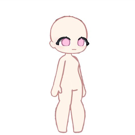 Gacha Cinnamoroll Body Base, Free Gacha Body Sheet, Body Gacha, Gacha Body, How To Draw Abs, Kawaii Emo, Chibi Body, Doll Drawing, Cute Eyes Drawing