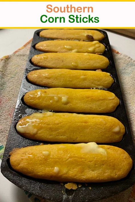 Southern Corn Sticks Corn Sticks Recipe, Cornbread Sticks, Dairy Free Potato Salad, Corn Dog Batter, Corn Sticks, Southern Corn, Old Fashioned Cornbread, How To Make Cornbread, Southern Cornbread