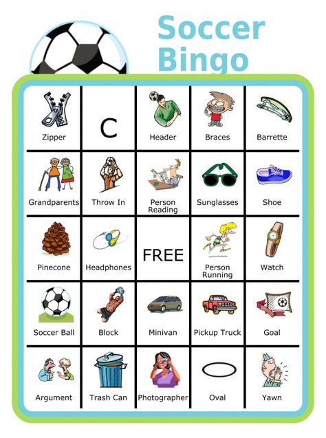 A great way to entertain siblings on the sidelines at soccer games! You can easily make a new board for every game. Try it with a small sized clipboard and pen from The Trip Clip. Soccer Bingo Printable Free, Bingo Printable Free, Car Bingo, Reading Bingo, Alphabet Bingo, Screen Time Rules, Bingo For Kids, Baby Feeding Chart, Easter Templates