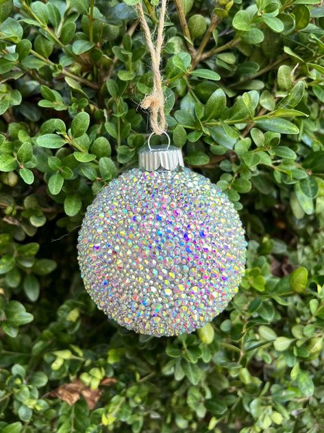 Rainbow Bedazzled Ornament - Etsy Wedding Basket, Glass Ornaments, Christmas Time, Ornament Decor, Holiday Gifts, Seasonal Decor, Gift Card, United States, Rainbow