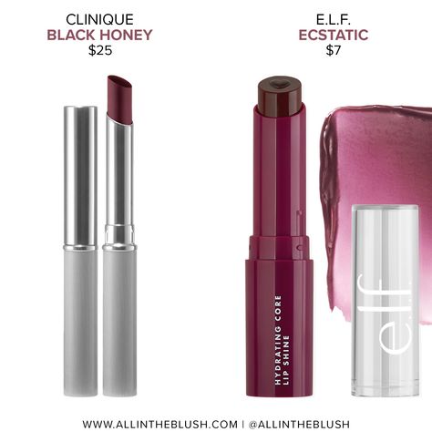 Clinique Black Honey Almost Lipstick Color Matches - All In The Blush Clinique Black Honey Almost Lipstick, Makeup Dups, Black Honey Almost Lipstick, Clinique Black Honey, Lip Art Makeup, Simple Makeup Tips, Best Drugstore Makeup, Black Honey, Lipstick Color