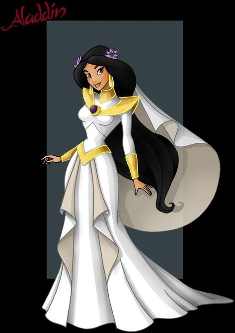 princess jasmine - wedding dress by nightwing1975 on DeviantArt Princess Jasmine Wedding Dress, Princess Jasmine Wedding, Aladdin Wedding, Jasmine Wedding Dress, Aladdin Princess Jasmine, Disney Princess Wedding, Jasmine Wedding, Aladdin Jasmine, Disney Bride