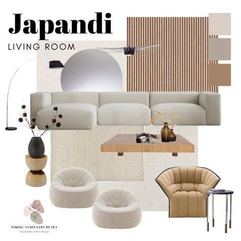 Japandi Interiors Living Room, Japandi Style Interior Design, Living Room Design Board, Japandi Furniture, Japandi Living Room, Japandi Interior Design, Japandi Interiors, Mood Board Interior, Japandi Home