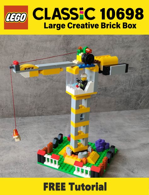 Lego 10698, Lego Crane, Lego Stem, Lego Basic, Easy Lego Creations, Lego Machines, Lego Animation, Tower Crane, Lego Challenge