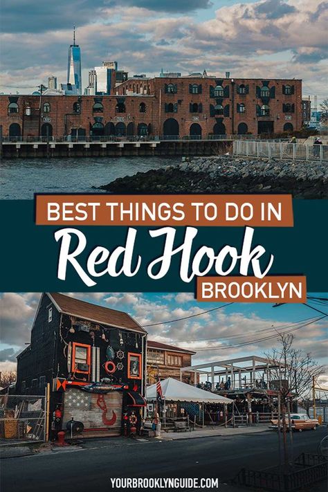 Amazing things to do in Red Hook Brooklyn one of the best neighborhoods in NYC to visit with Statue of Liberty views and a great NYC foodie scene Brooklyn Things To Do, Best Food In Nyc, What To Do In Nyc, Nyc Sightseeing, Brooklyn Guide, Food In Nyc, Brooklyn Photography, Red Hook Brooklyn, Nyc Attractions