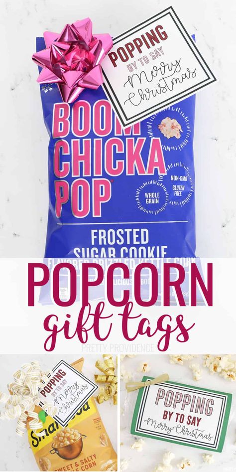 Give a bag or tin of your favorite popcorn as a gift for friends and neighbors with these free Christmas gift tag printables! #popcorngift #freeprintablegifttags #christmasgifttags #christmasgifttagprintable #christmasgifttag #neighborgift #christmasneighborgift #coworkergift #christmaspopcorn #popcorngiftidea #popcorngifttag #gifts #giftideas Popcorn Christmas Gifts, Free Printable Christmas Gift Tags, Christmas Gift Tags Free, Christmas Popcorn, Free Popcorn, Christmas Neighbor, Free Christmas Gifts, Popcorn Gift, Neighbor Christmas Gifts