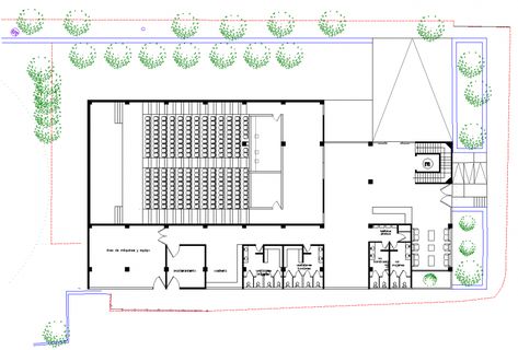 Seminar hall detail working plan in dwg file. Seminar Hall Design, Multipurpose Hall Plan Layout, Community Hall Design, Multipurpose Hall Design, Auditorium Plan, Municipal Hall, Plan Furniture, University Design, Multi Storey Building