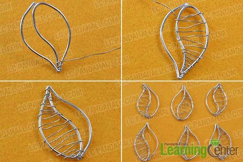 make silver wire wrapped leaves Wire Leaves Diy, Flower Arm Cuff, Wire Leaves, Wire Wrapped Flower, Wire Leaf, Grass Weaving, Silver Arm Cuff, Wire Shapes, Wrap Bracelet Tutorial