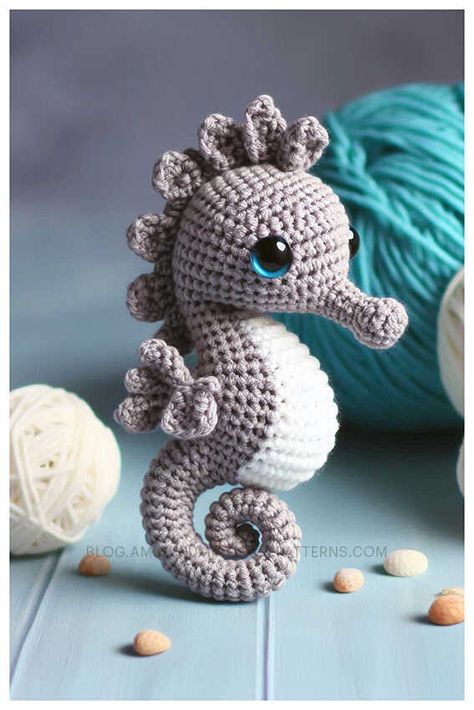 Amigurumi Seahorse Crochet Free Pattern Amigurumi Ocean Animals Free Pattern, Free Crochet Patterns Sea Animals, Crochet Sea Turtle Pattern Free Amigurumi, Seahorse Crochet Pattern Free, Crochet Sea Animals Free Pattern, Crochet Seahorse Free Pattern, Crochet Sea Creatures Free Patterns, Sea Horse Crochet, Amigurumi Seahorse