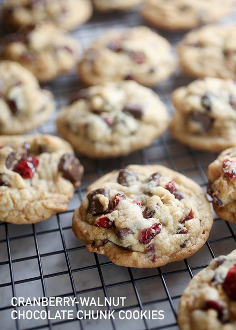 I've been craving chocolate chip cookies lately. And when I say lately I mean always. They're my "I need a chocolate feel-good fix." But I wanted to mix something else in with them this time so I thought I'd crank them up a bit with cranberries and walnuts. And try to tell myself at the same time I'm eating healthier. It worked for .0001 seconds. The players. Dried cranberries. Chocolate chunks. Walnuts. Who's ready? Just cream, combine, mix and stir the ingredients together. Easy. as. that. The Yummy Deserts, Bake Goods, Walnut Cookies, Cranberry Cookies, Chocolate Chunk, Chocolate Chunk Cookies, 52 Weeks, Sweet Shop, Chocolate Craving