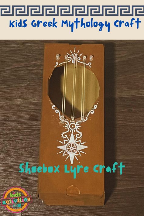 Kids Greek Mythology Craft: Shoebox Lyre Greek Mythology Crafts, Greek Myths For Kids, Ancient Greece For Kids, Greek Crafts, Greek Myth, Tape Painting, Greek Mythology Art, Greek God, Homeschool Ideas